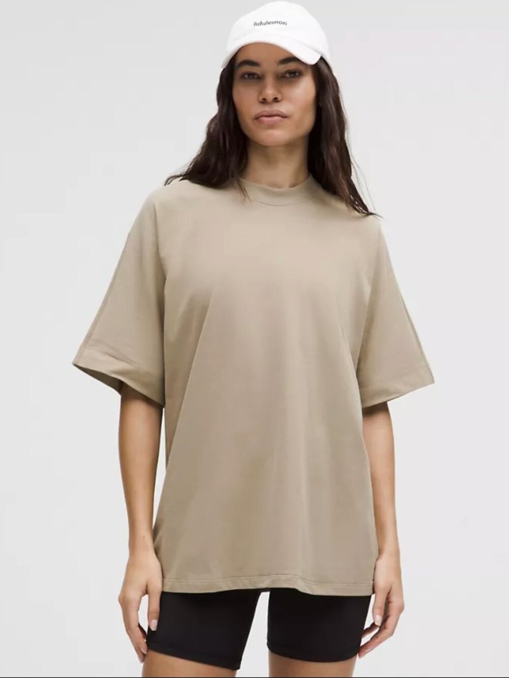 Lululemon Cotton Jersey Oversized Short-Sleeve Shirt Large Shear Oak - Picture 1 of 5